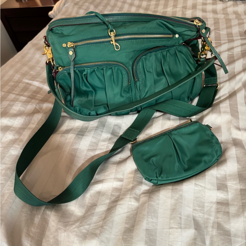 MZ Wallace Emerald Green Shoulder Bag, Large Hayley Bag.   Crossbody or shoulder - Picture 2 of 10